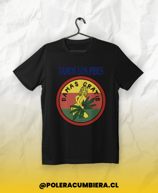 Polera Vamos los Pibes - Damas Gratis - Negro, L, camiseta cumbiera