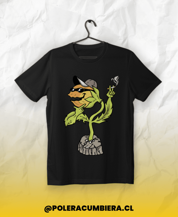 polera negra flor de piedra